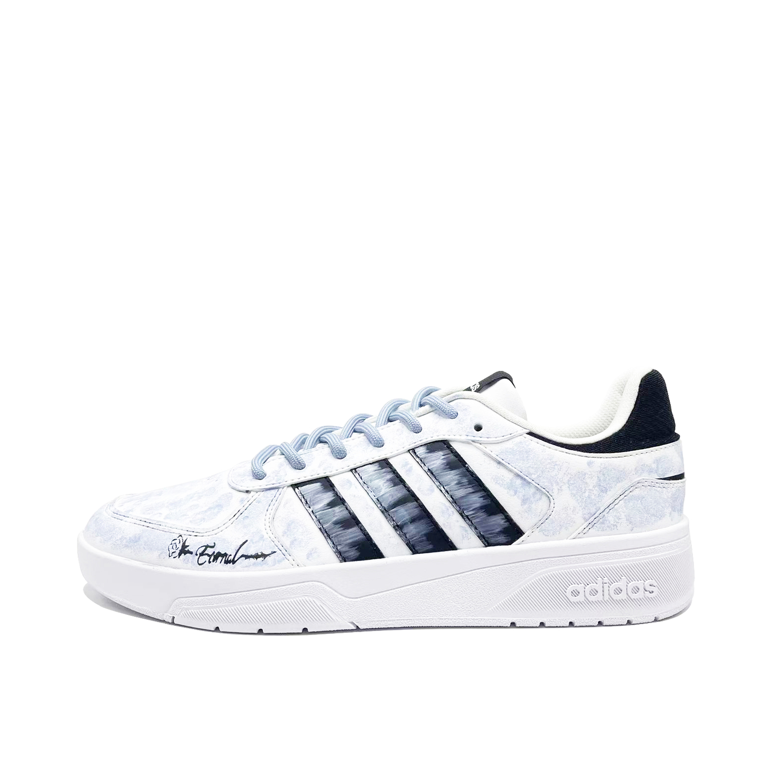 

Courtbeat Cyan Twilight износостойкие и легкие низкие кроссовки для скейтбординга Unisex белый Adidas Neo, синий белый