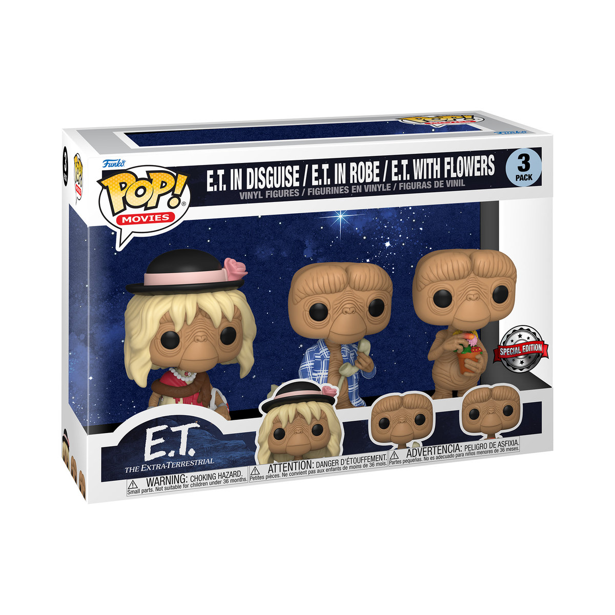 

Funko POP! Эксклюзивная коллекционная фигурка Movies, E.T., 3 шт.