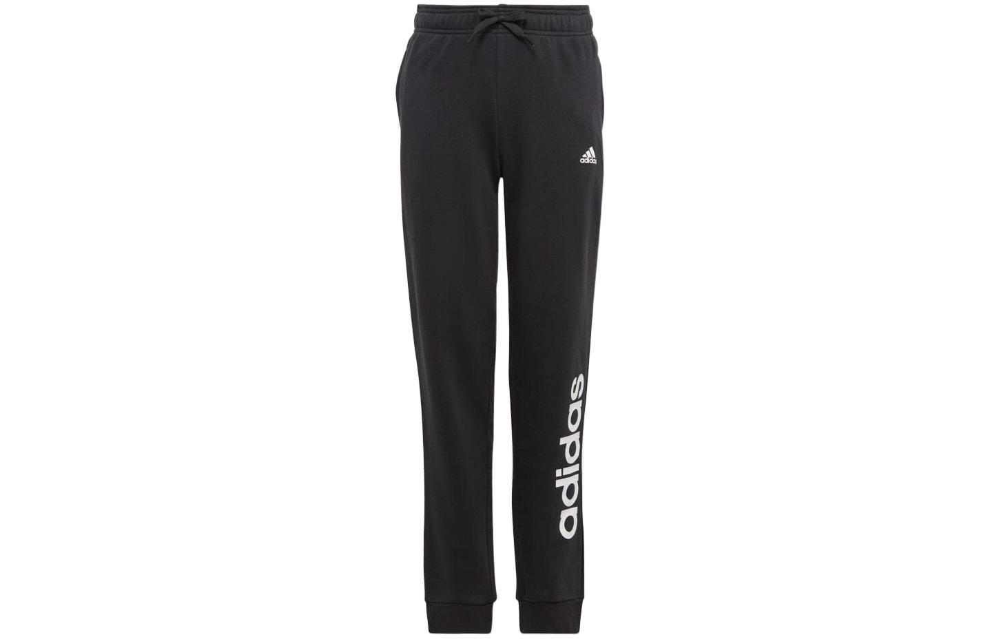 Детские вязаные спортивные штаны для мальчиков и девочек черный Adidas — фото 2
