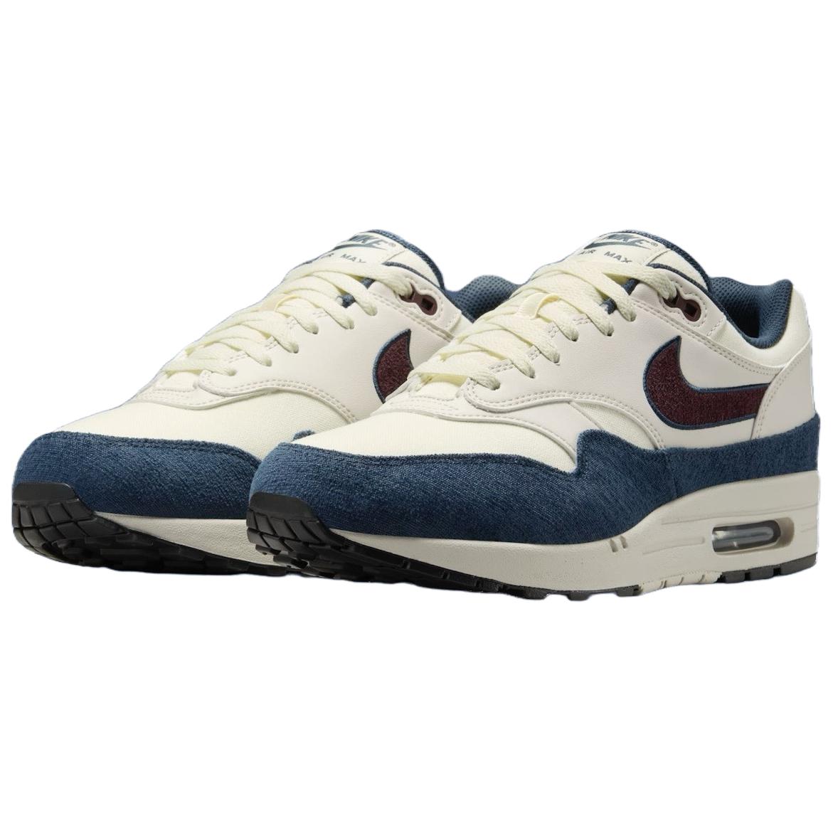 Nike Air Max 1 Coconut Milk Burgundy Crush Navy, Бело-синий — фото 3