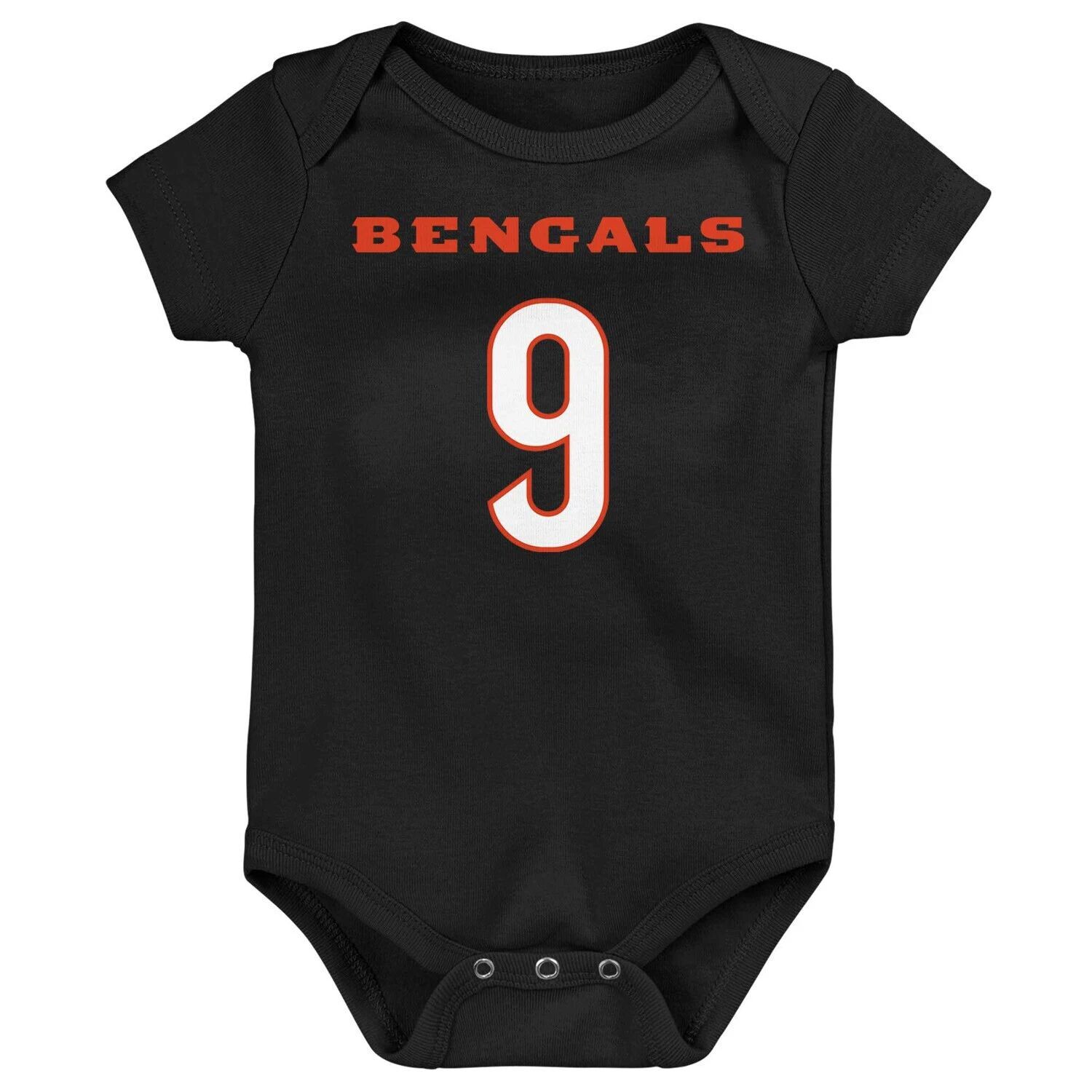 Боди Infant Joe Burrow черного цвета Cincinnati Bengals Mainliner с именем и номером игрока Outerstuff — фото 2