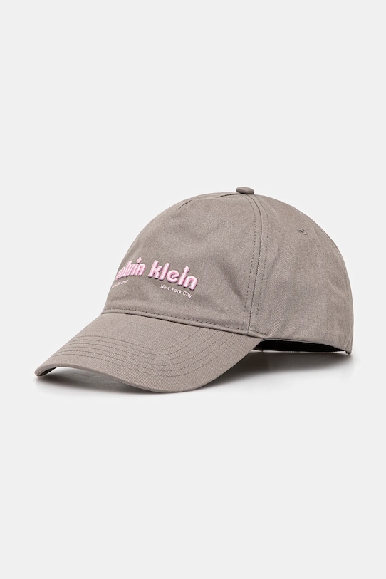 

Хлопковая кепка с козырьком Calvin Klein, бежевый