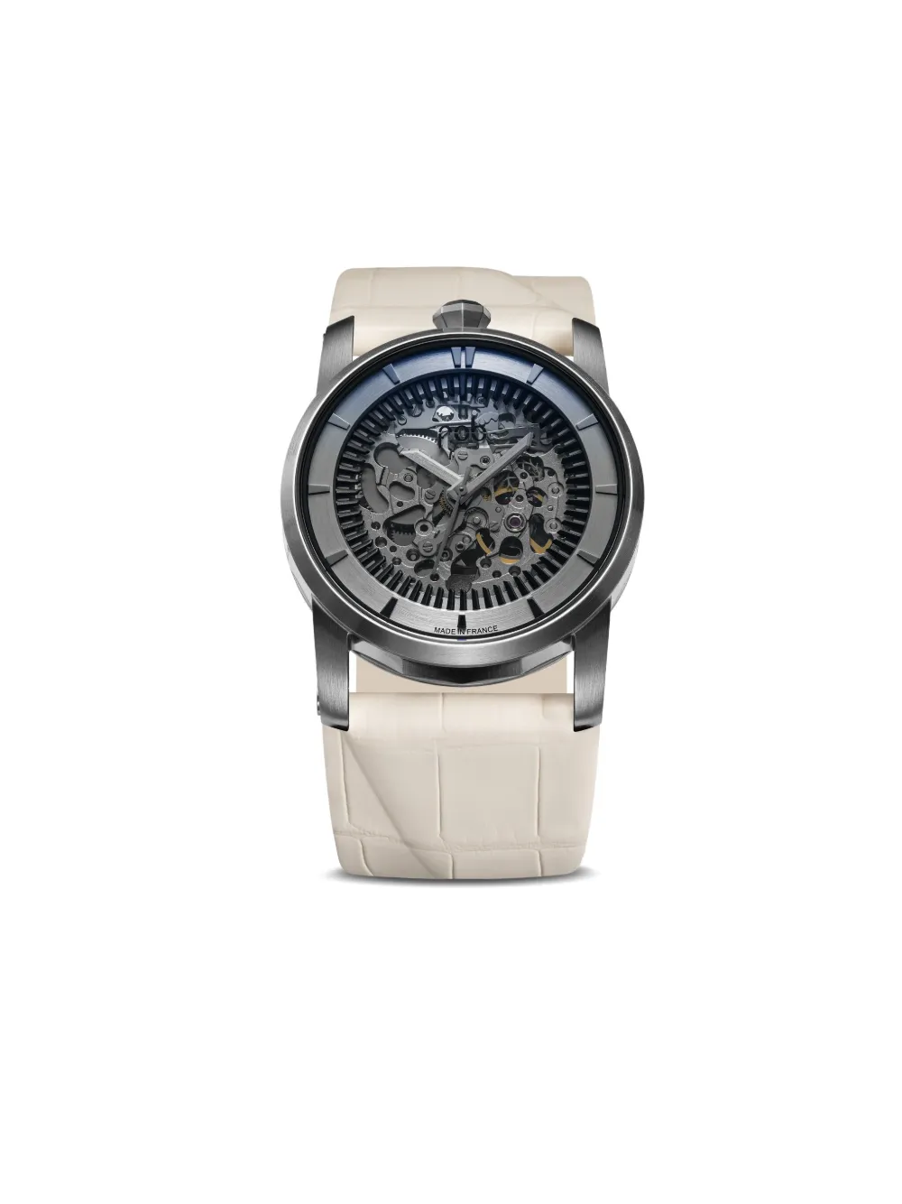 

Часы skeleton leather 41mm Fob Paris, серебряный