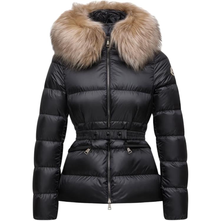 

Куртка Boed Series FW25 утепленная короткая с капюшоном и отделкой из овчины Down Jacket женская Moncler, черный