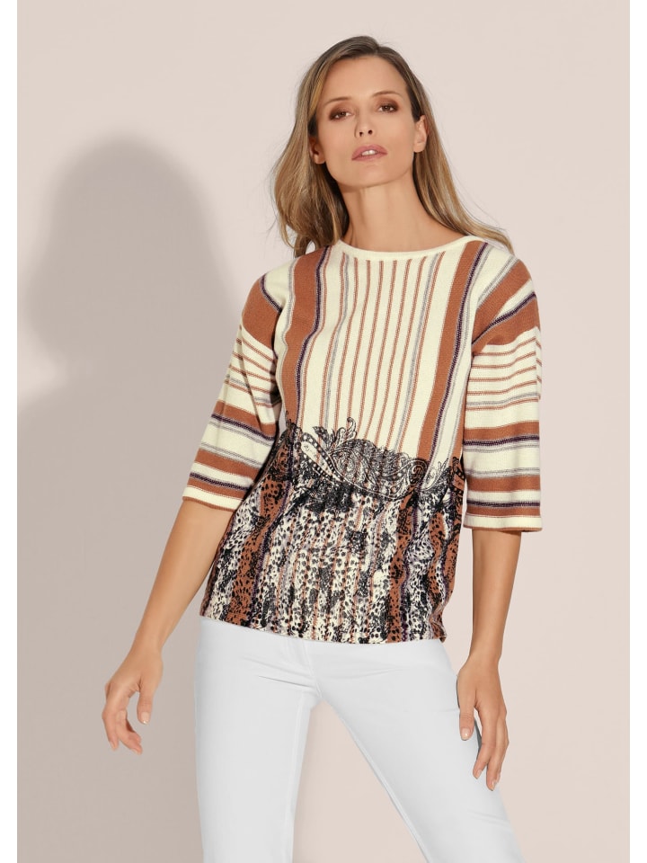 

MADELEINE Полосатый свитер с узором пейсли, кремовый/многоцветный