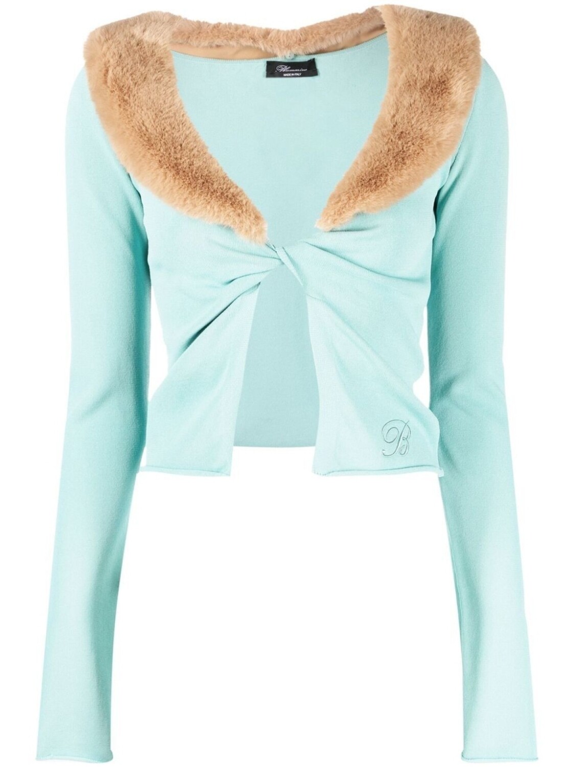 

Blumarine кардиган с искусственным мехом, синий