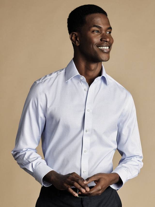 

Обычная хлопковая рубашка с принтом в клетку Charles Tyrwhitt