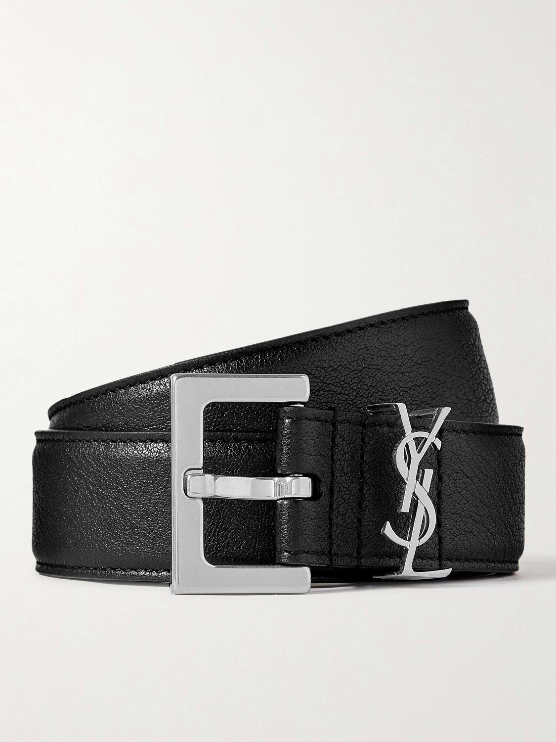 

Ремень из натуральной кожи толщиной 3 см SAINT LAURENT, черный