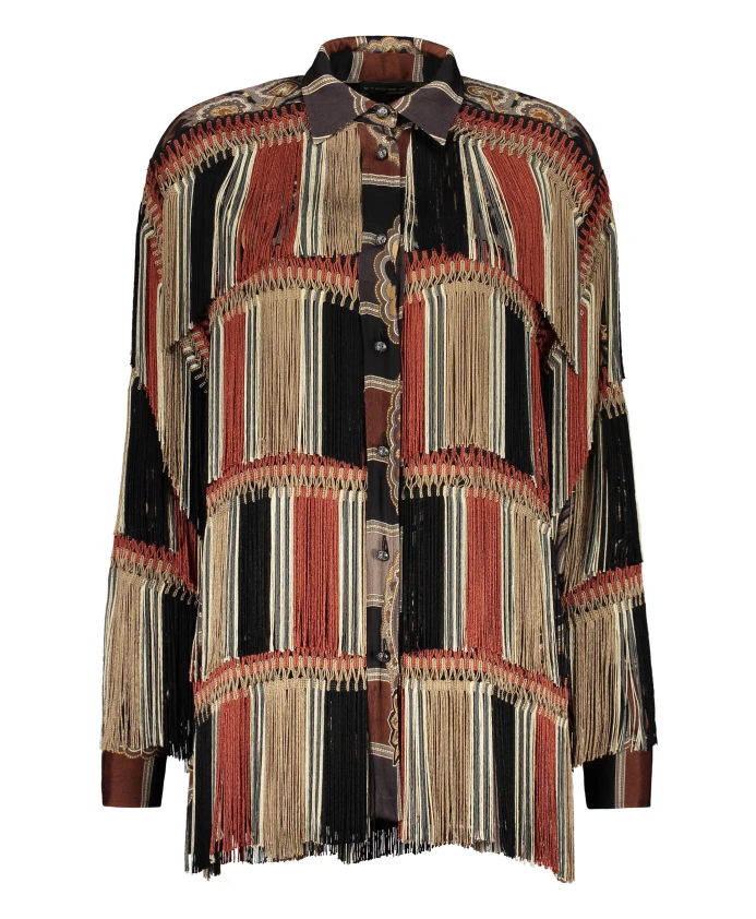 

Рубашка из вискозы с бахромой пейсли Etro, мультиколор