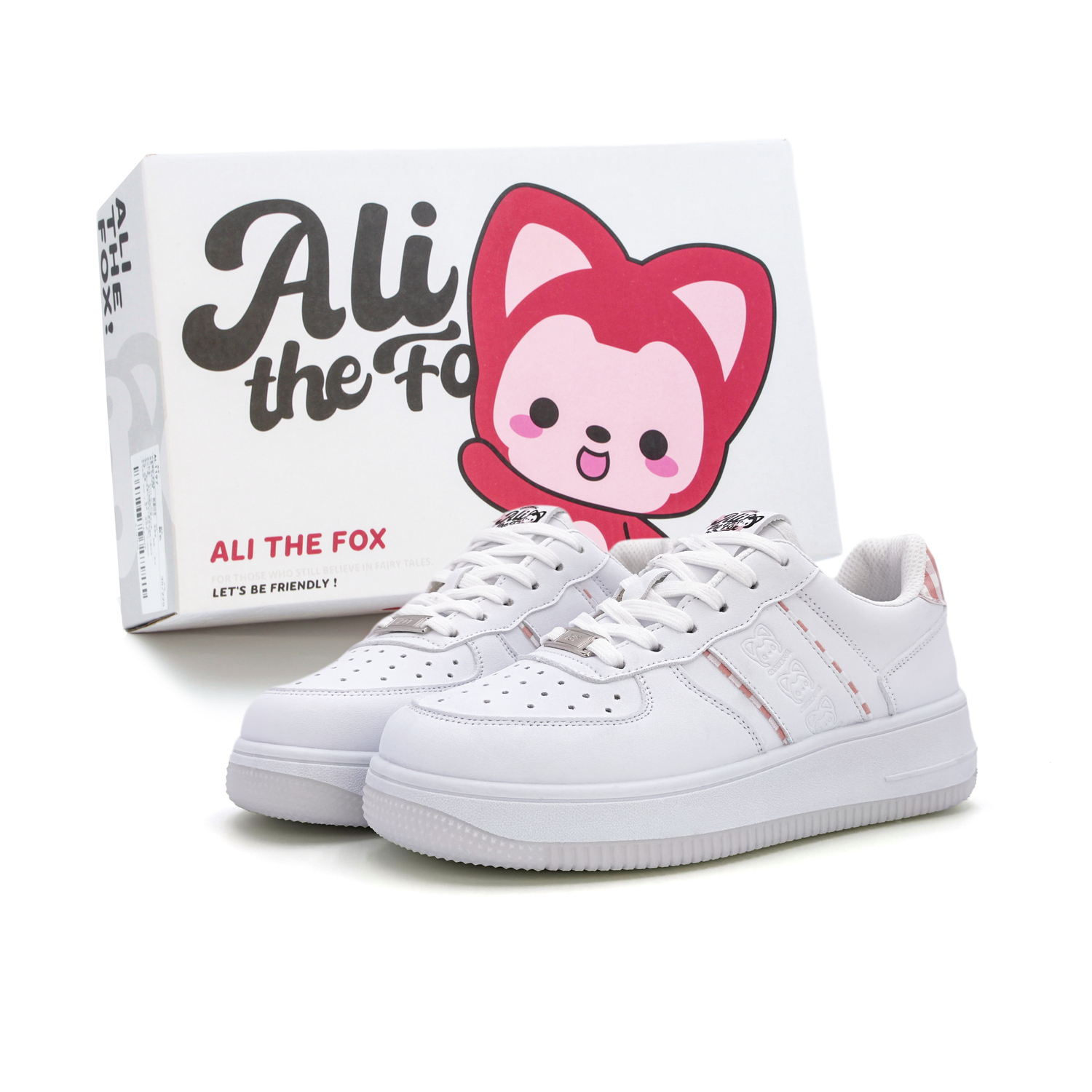 ALI THE FOX Юнисекс скейтерские кеды низкие белые розовые белые синие белые синие, цвет White Blue — фото 2