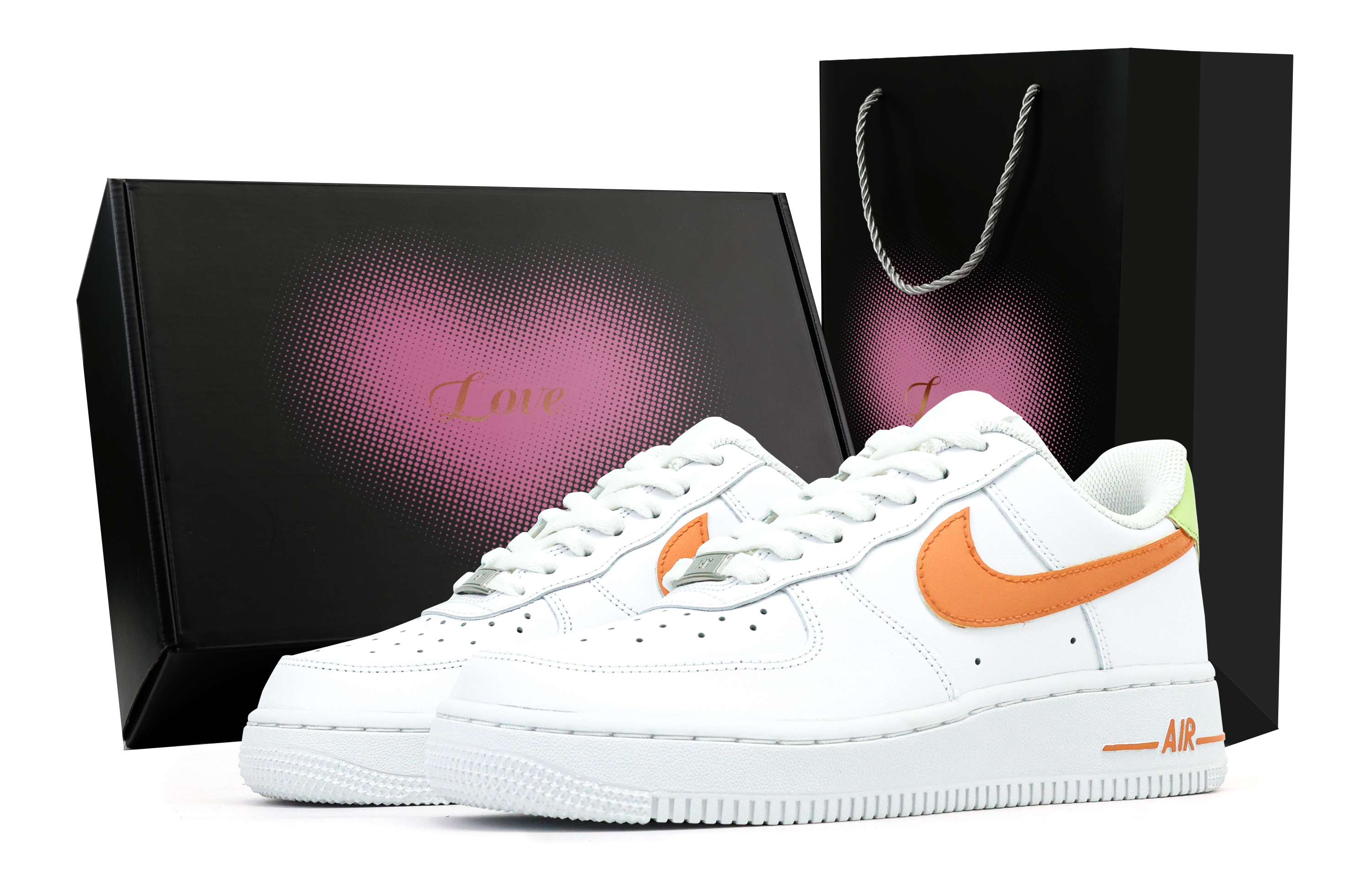 

Nike Кроссовки Air Force 1 Low Top для скейтбординга, мужские, белые, оранжевые
