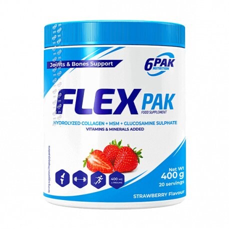 

6Pak Nutrition, Flex Pak, со вкусом клубники, 400 г