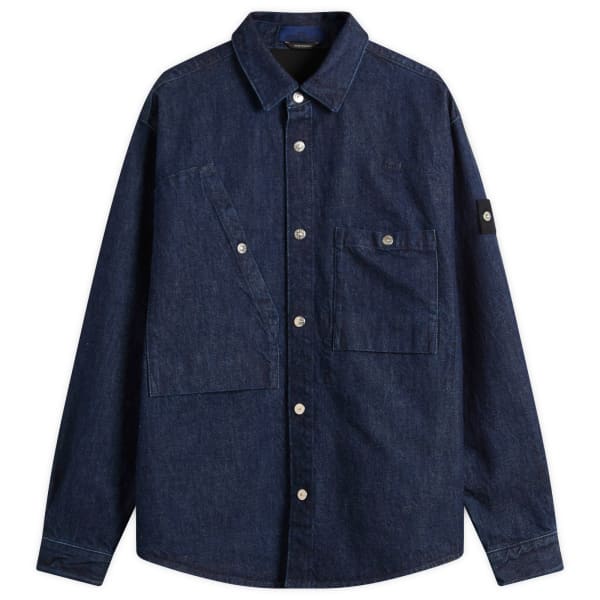 

Джинсовая рубашка цвета индиго Stone Island, Blue Rinsed