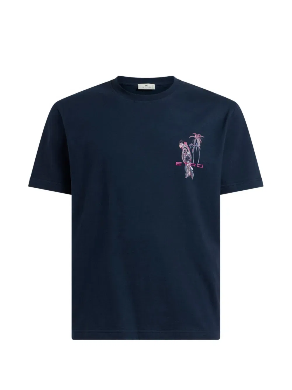 Футболка с вышитым попугаем Etro, синий