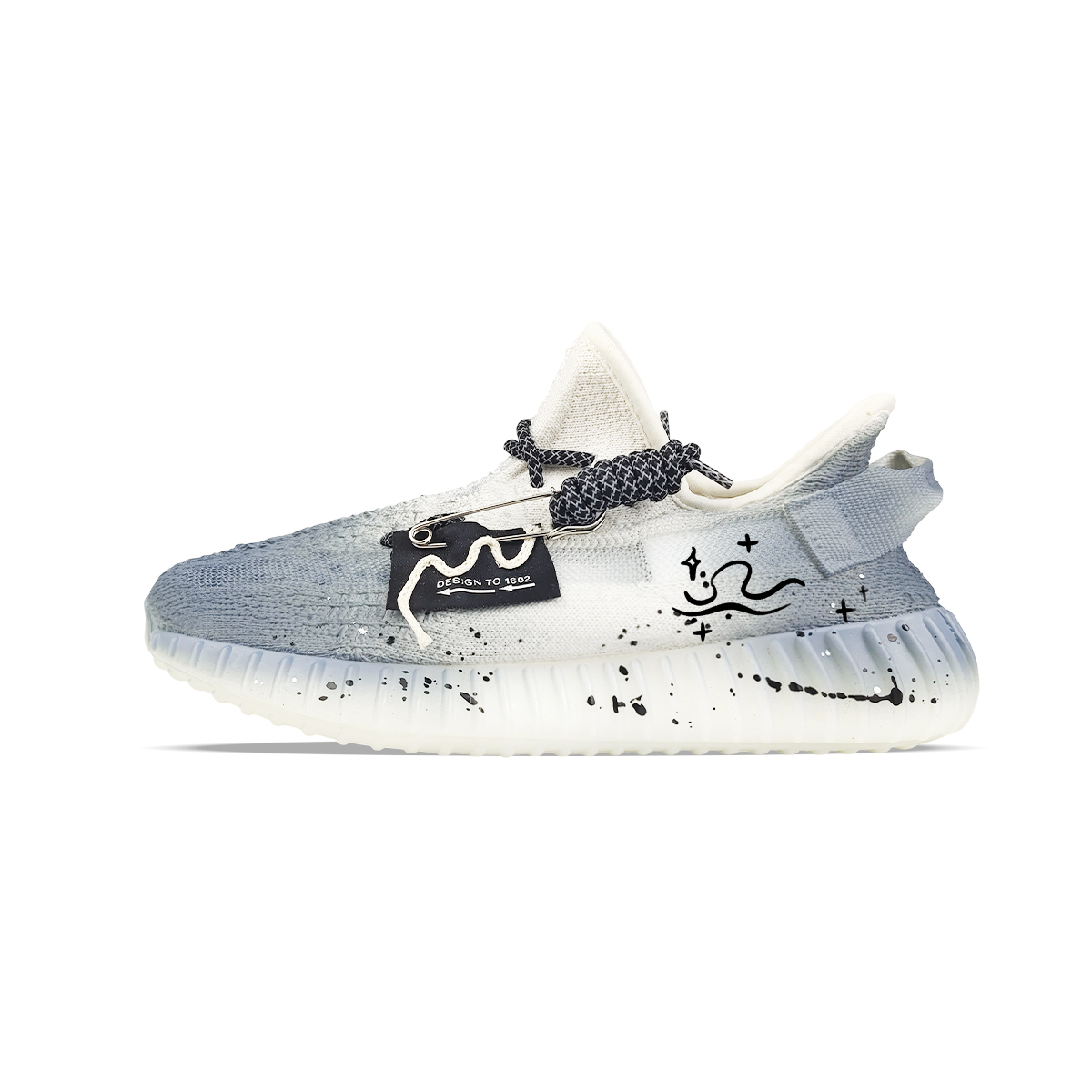 

Adidas Originals Изнашивающиеся низкие кеды Yeezy Boost 350 V2 повседневные унисекс бело-голубые, цвет White Blue