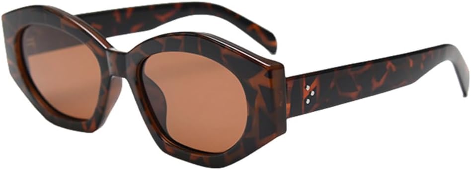 

Солнцезащитные очки MUTYNE в стиле ретро для мужчин, зеленые и коричневые, с толстой оправой «кошачий глаз», солнцезащитные очки Polygon UV400 для женщин, Leopard With Brown