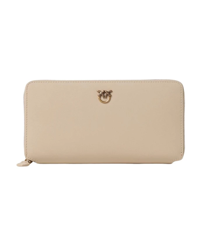 

Кожаный кошелек на молнии Pinko, бежевый
