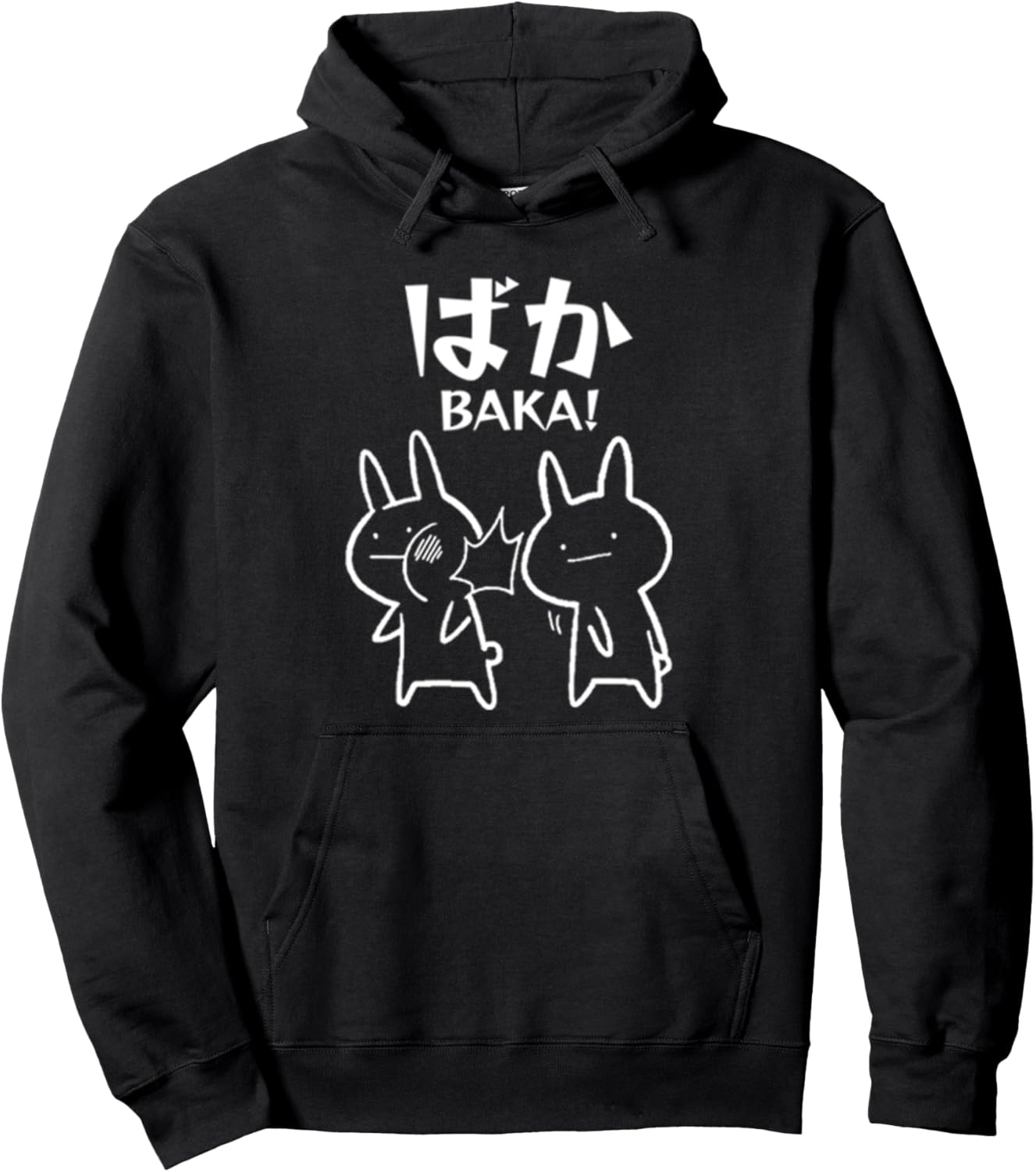

Забавная толстовка с капюшоном в стиле японского аниме Кролик Бака Baka Rabbit Slap, черный