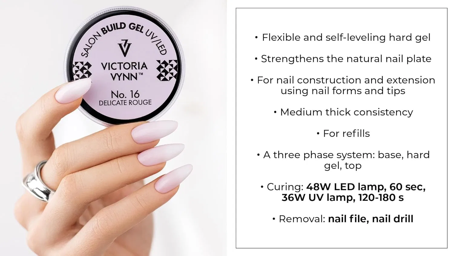 Гель для наращивания ногтей Victoria Vynn Build Gel UV/LED, 50 мл Victoria Vynn, No. 16 Delicate Blushes — фото 4