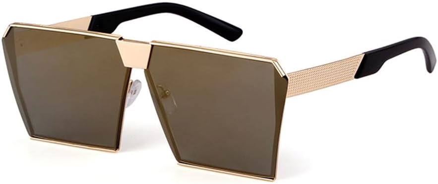 

Солнцезащитные очки в стиле стимпанк с зеркальными линзами для мужчин, металлические хип-хоп очки, винтажные большие солнцезащитные очки с плоской верхней частью для женщин LANGSER, C6