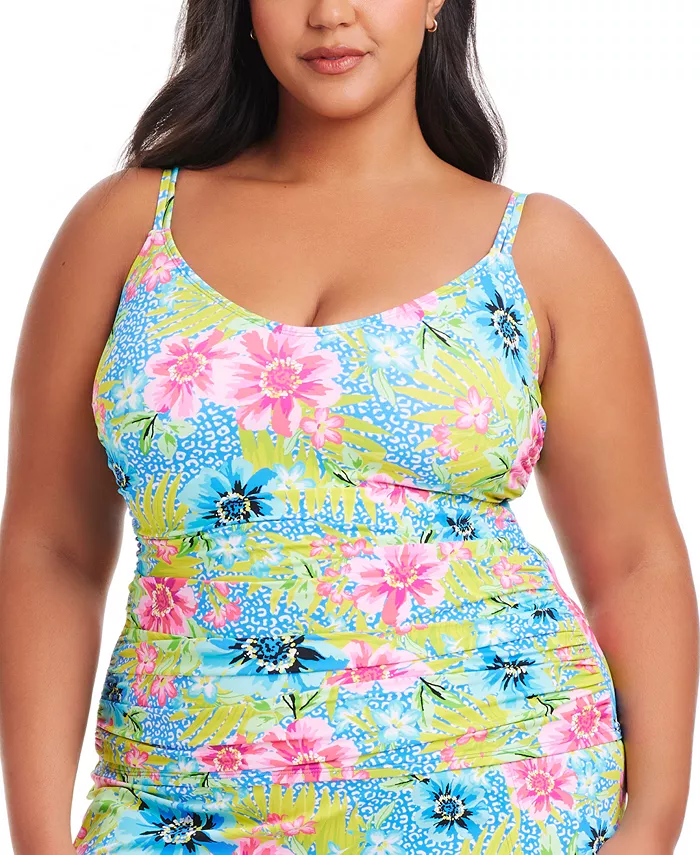 

Танкини Plus Size Let's Get Away с круглым вырезом Bleu by Rod Beattie, мультиколор