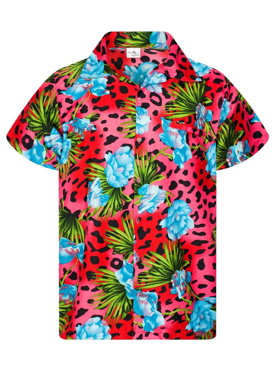 

Рубашка King Kameha Leopard Flowers, красный