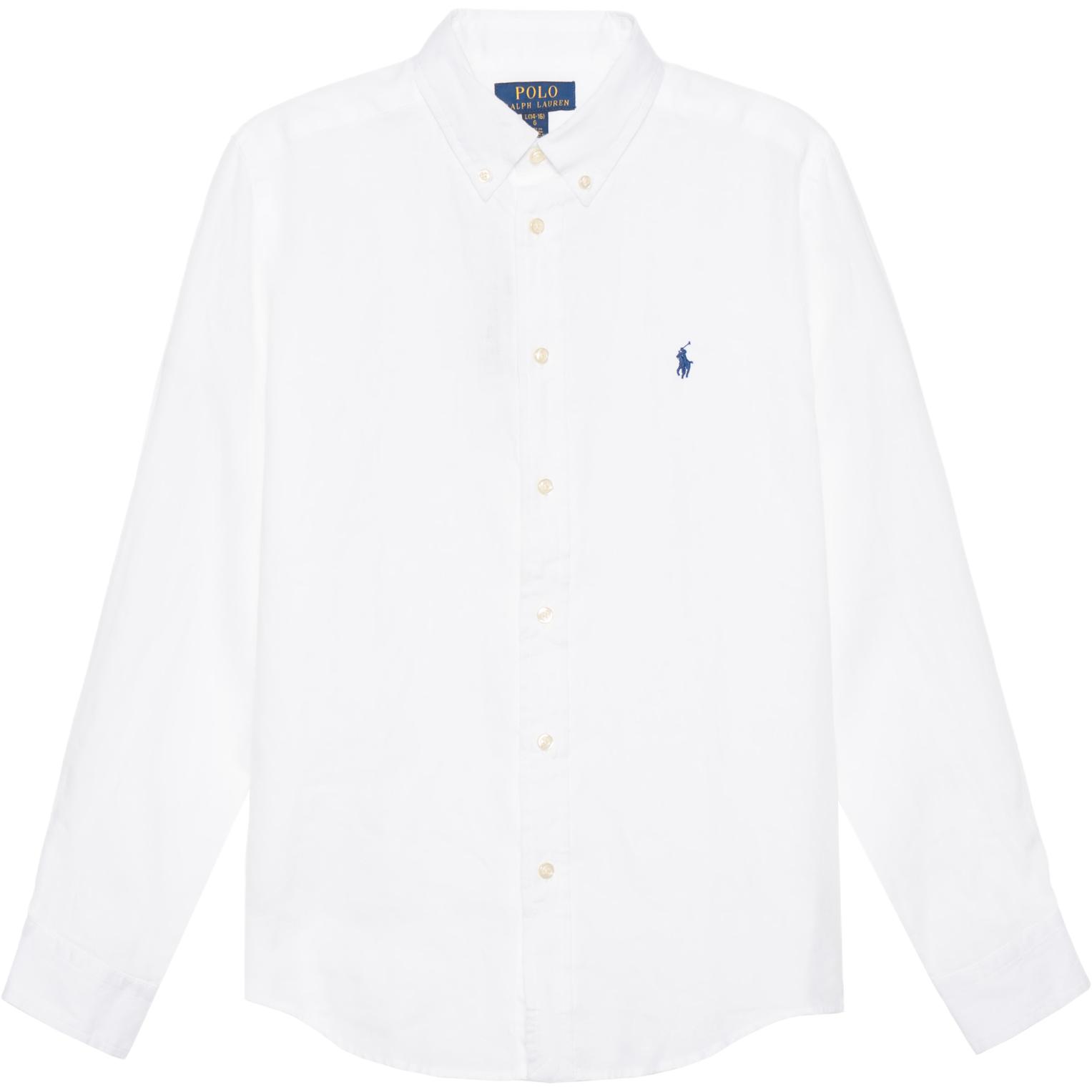 

Polo Ralph Lauren Однотонная рубашка для детей белый, весна, лето и осень