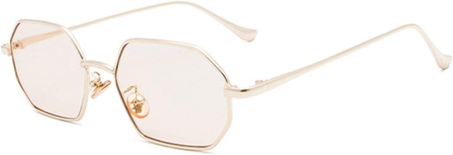 

Солнцезащитные очки с защитой UV400 | Маленькая металлическая оправа, линзы конфетного цвета | Для женщин и мужчин, для занятий спортом на открытом воздухе и вождения DSVIGF, Gold Tea