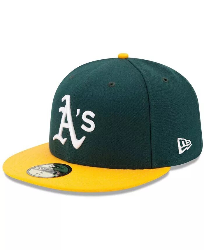 

Мужская зелено-желтая шляпа Oakland Athletics Home Authentic Collection On-Field 59FIFTY New Era