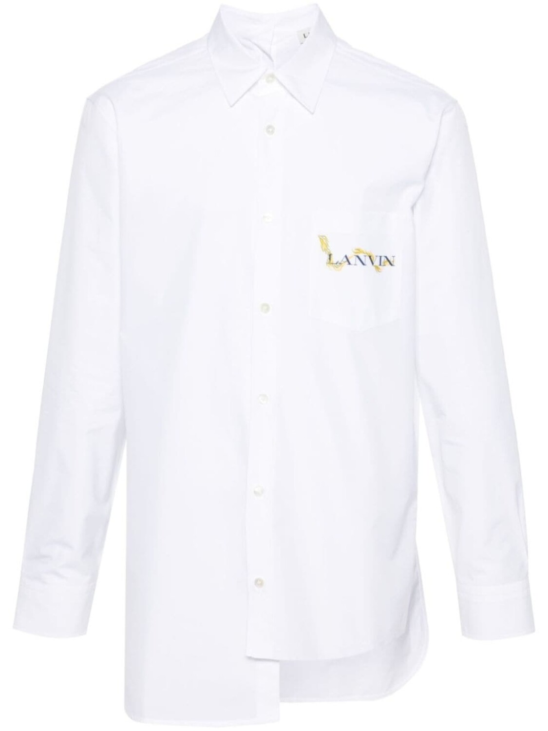 

Lanvin рубашка асимметричного кроя с логотипом, белый