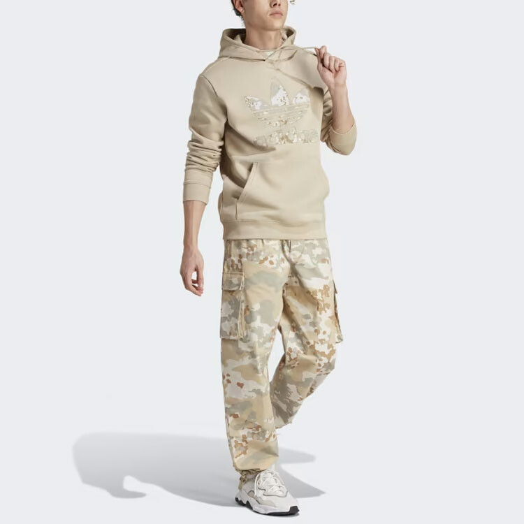 Графический камуфляжный наполнитель Erkek Толстовка мужская бежевая Adidas Originals, бежевый — фото 4