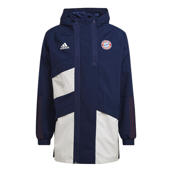 

Куртка Men's adidas Fcb Trv Dr Jkt Badge Hooded Jacket Bayern Silkscreen Team Navy Blue, синий