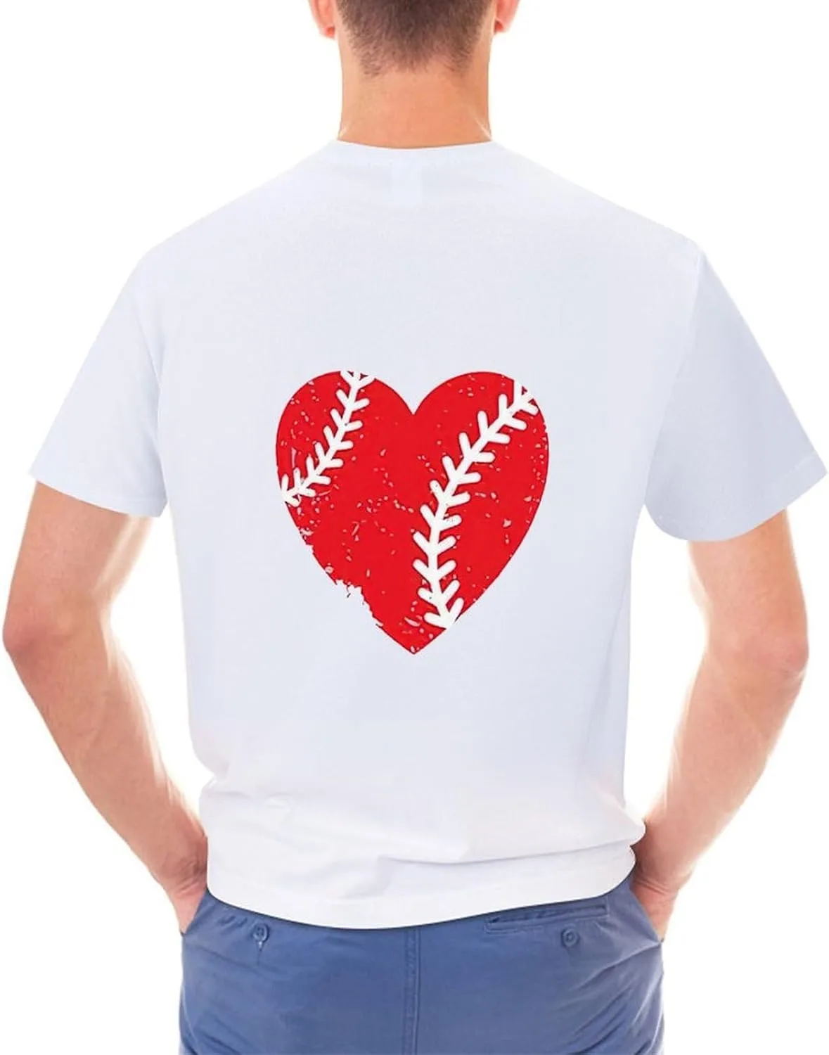 Футболка Funny Valentine's Baseball Love Heart, винтажная, мягкая, дышащая, классическая, простая Generic, белый