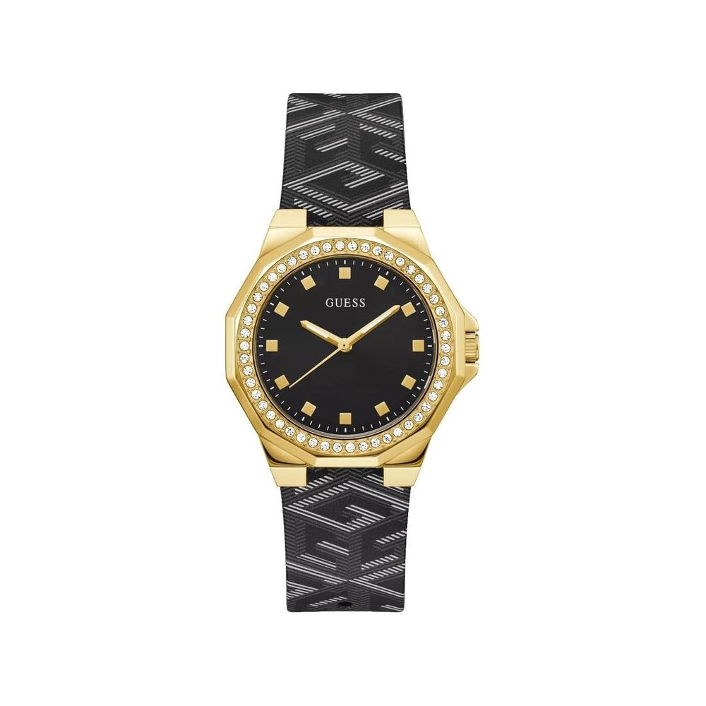 

Черные кожаные часы Guess