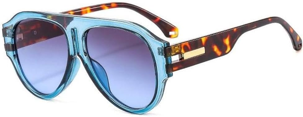 

Солнцезащитные очки женские винтажные в крупной оправе, мужские модные роскошные солнцезащитные очки с защитой от УФ-излучения UV400, очки большого размера TVTBBVV, Blue