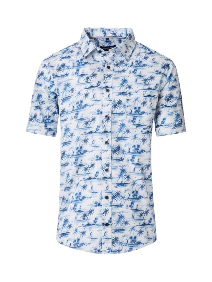 

Повседневная рубашка с короткими рукавами синего цвета CASAMODA