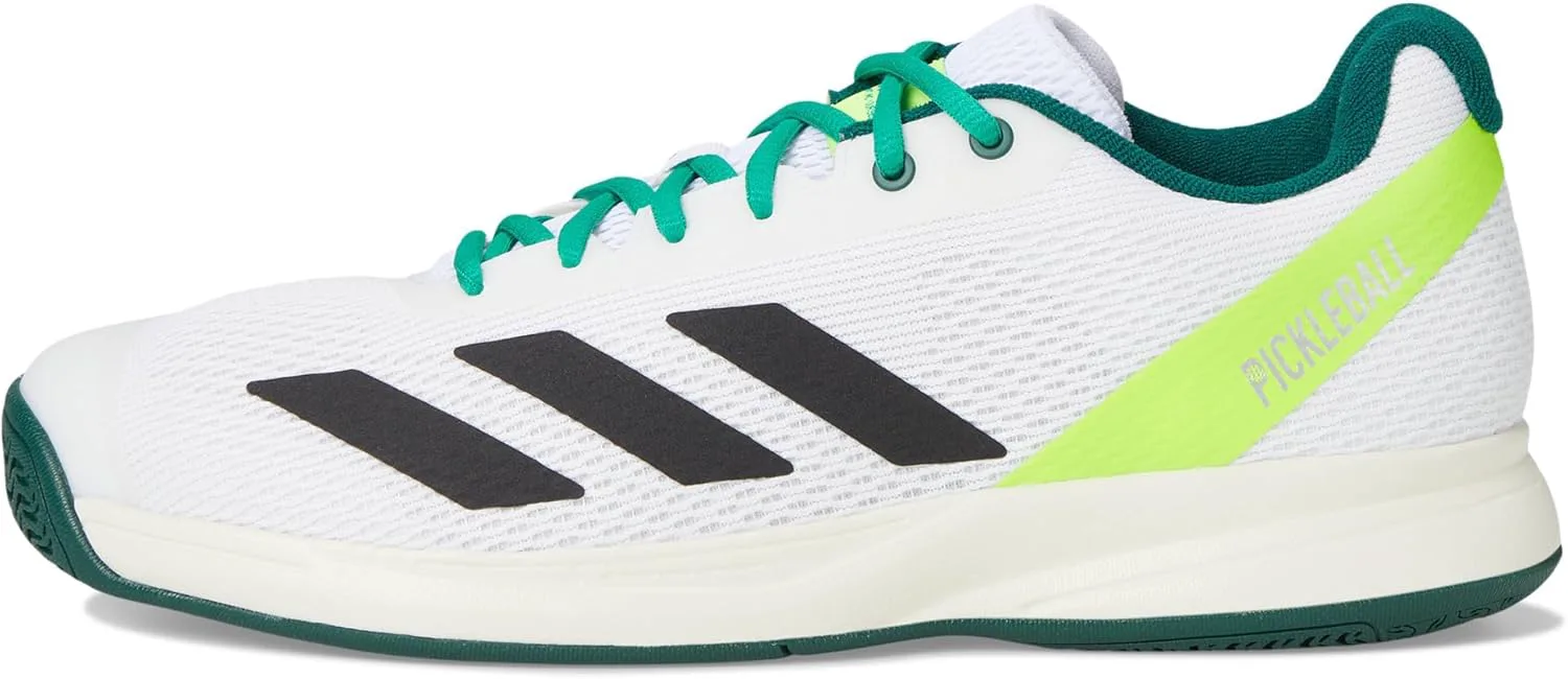 Мужские кроссовки Adidas Courtflash для пиклбола, белый/черный/зеленый — фото 2