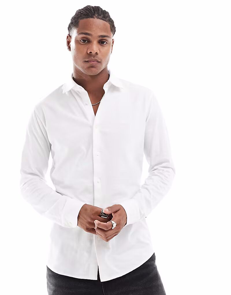 

Рубашка джерси Mysoft облегающего кроя белого цвета Boss Orange