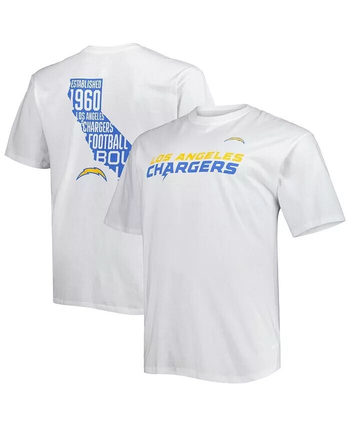 

Мужская белая футболка Los Angeles Chargers Big and Tall Hometown Collection Hot Shot Fanatics, белый