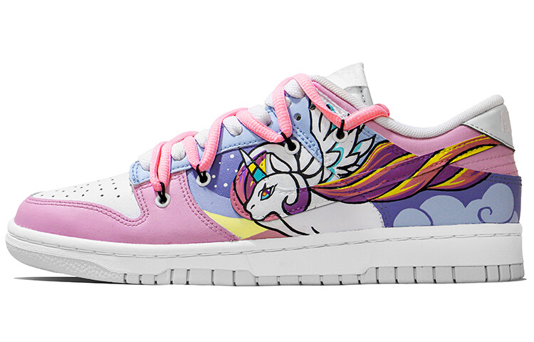 

Кроссовки Nike Dunk Skateboard Shoes Men Low-Top Pink Blue/Purple/Yellow