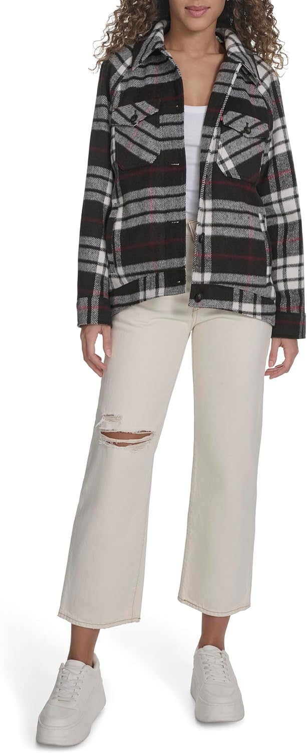 Женская куртка-рубашка Zoe Relaxed Wool Plaid Shirt Jacket Levi's, Port Combo — фото 2