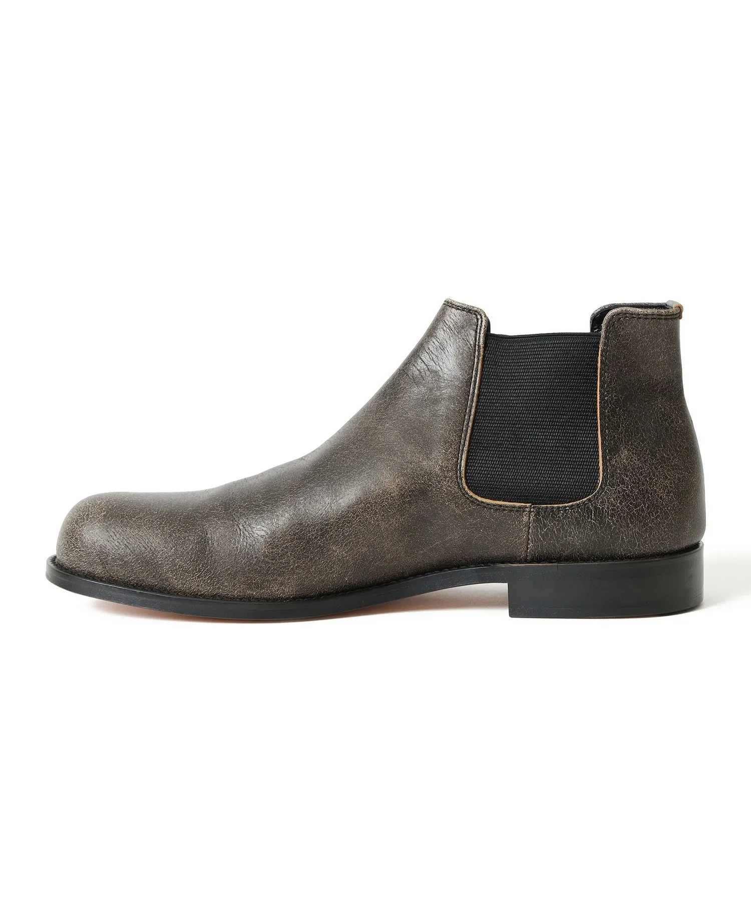 Мужские ботинки Side Gore Boots из кожи с эффектом crack BEAMS PADRONE черные — фото 3