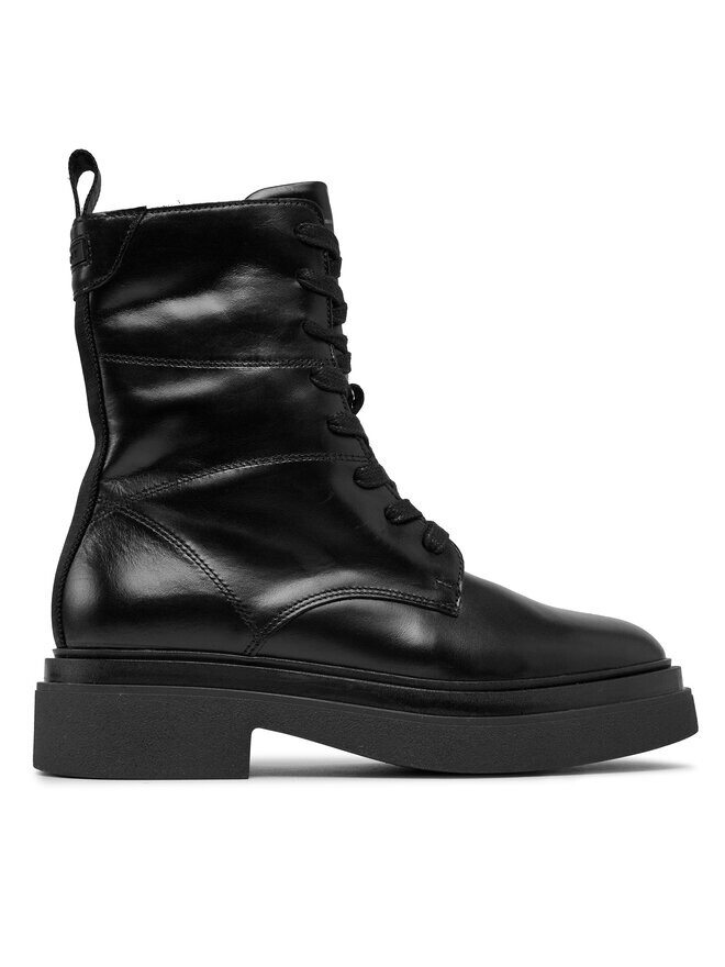 Женские ботинки Gant высокие из гладкой кожи, черный