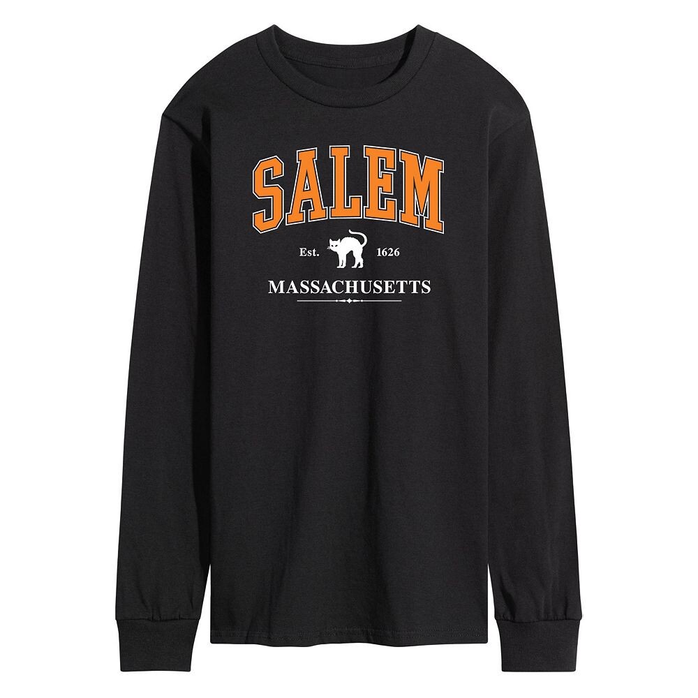 

Мужская футболка с длинными рукавами и рисунком для студентов Salem Massachusetts Licensed Character, черный