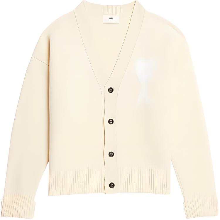 

Ami Paris Шерстяной кардиган Ami De Coeur AMIPARIS, белый