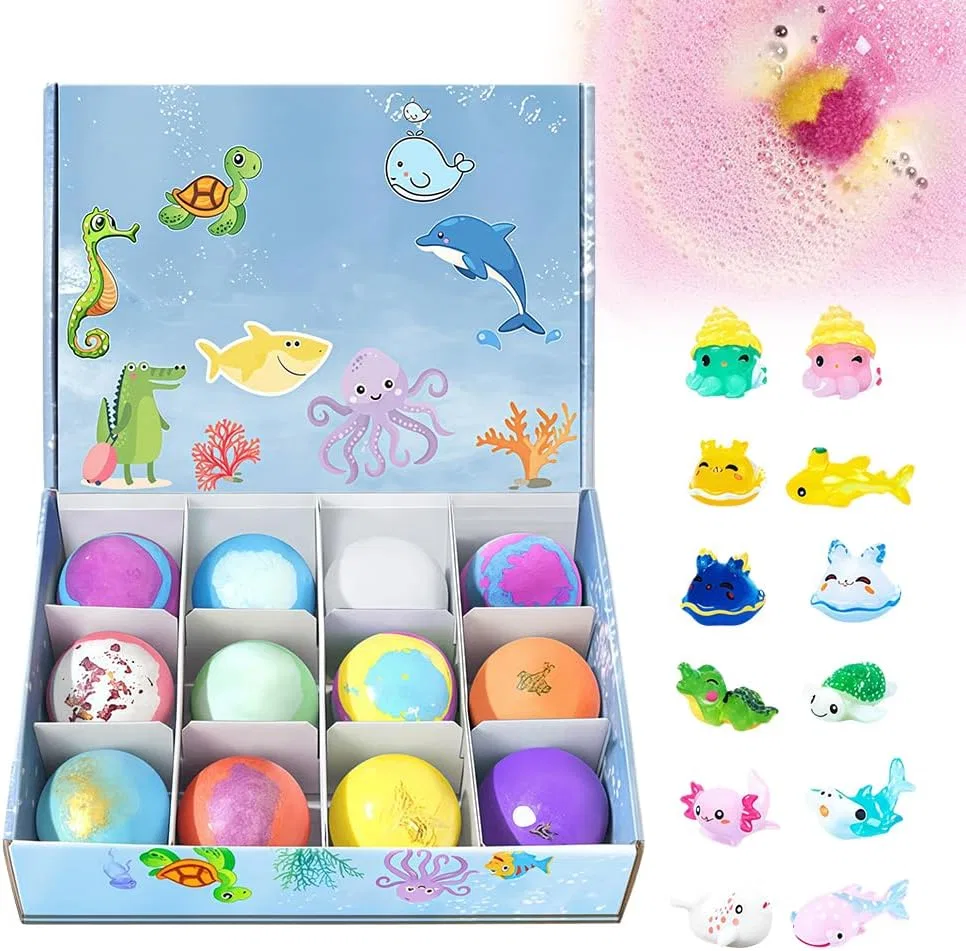 Набор из 12 бомбочек для ванны с сюрпризом для детей Toerjii, Sea Scent