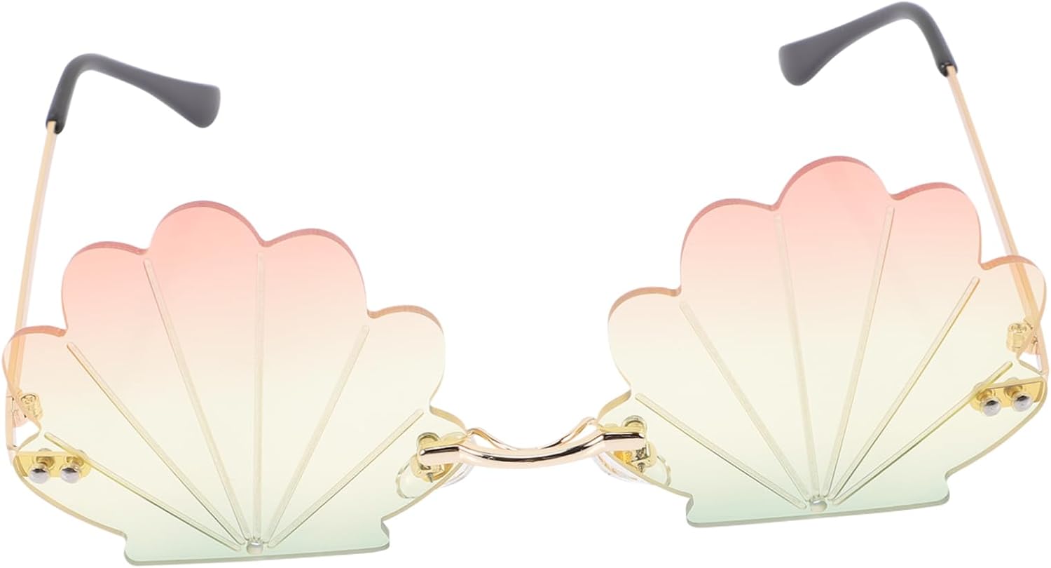 

Солнцезащитные очки GALPADA для девочек, без оправы, в форме ракушки, с металлической оправой, стильные и забавные, идеально подходят для вечеринок, подростков и взрослых, Transparent