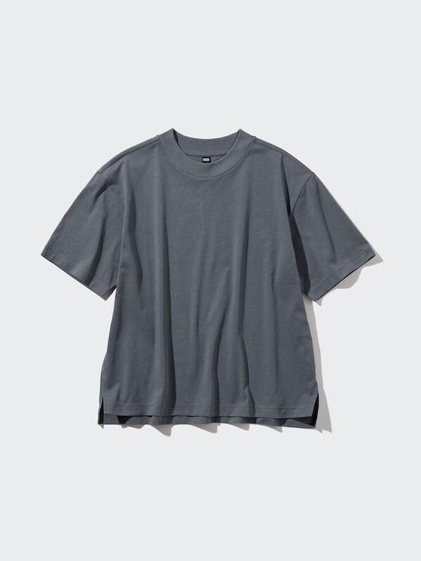 

Хлопчатобумажная футболка airism Uniqlo, серый