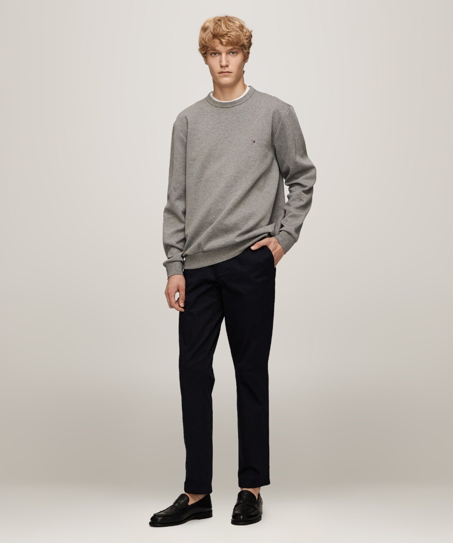 Свитшот AK ESSNTL INTCHN CRW Mdm Gry Hthr Tommy Hilfiger, Gray P91 — фото 2