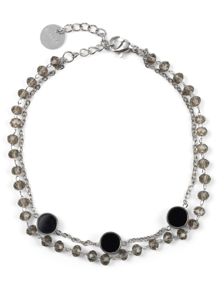 

StyleBREAKER Браслет серебристо-серого цвета